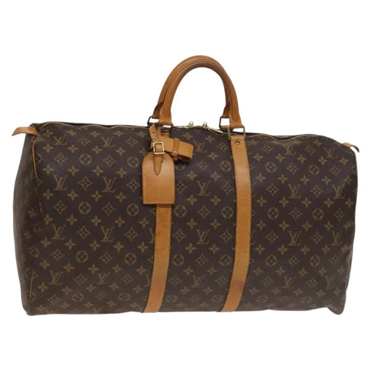 Louis Vuitton Keepall Bag Monogram Canvas, BROWN, CANVAS, Travel bag