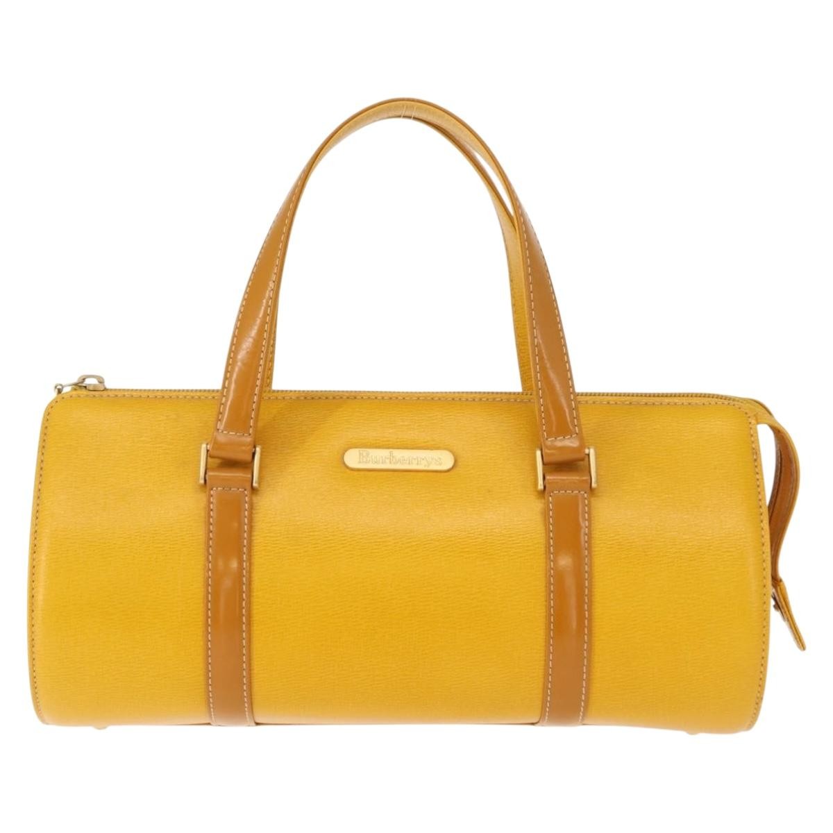 Burberry Vintage Handbag Leather, YELLOW, LEATHER, Handbag