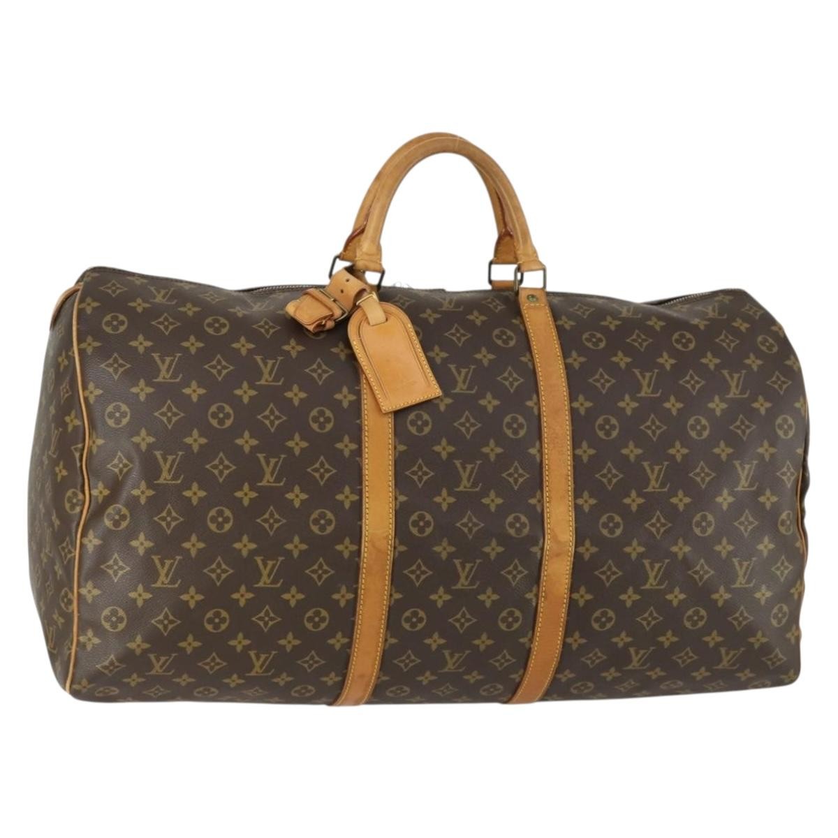 Louis Vuitton Keepall Bag Monogram Canvas, BROWN, CANVAS, Travel bag