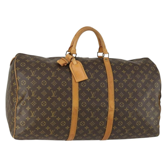Louis Vuitton Keepall Bag Monogram Canvas, BROWN, CANVAS, Travel bag