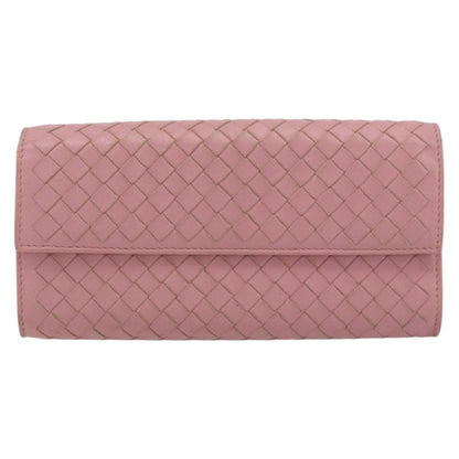 Bottega Veneta Intrecciato Long Zip  Wallet Leather, PINK, LEATHER, Wallets