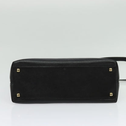 Salvatore Ferragamo Gancini Convertible Top Handle Bag Leather, BLACK, LEATHER, Handbag