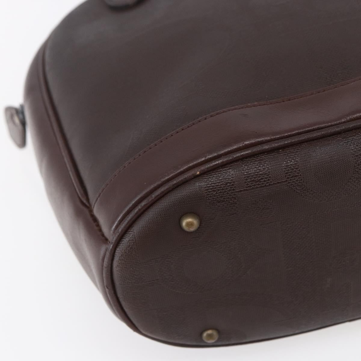 Christian Dior Vintage Trotter Handbag Canvas, BROWN, PVC, Handbag