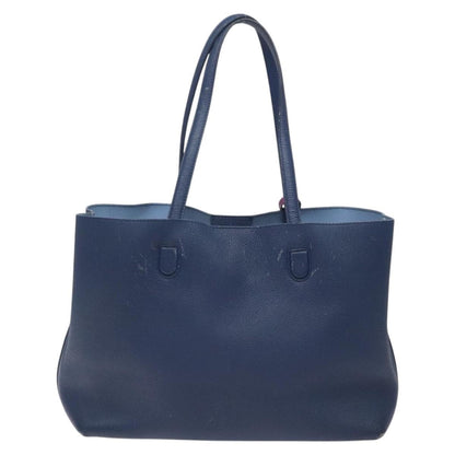 Christian Dior Blossom Handbag Leather, BLUE, LEATHER, Tote bag