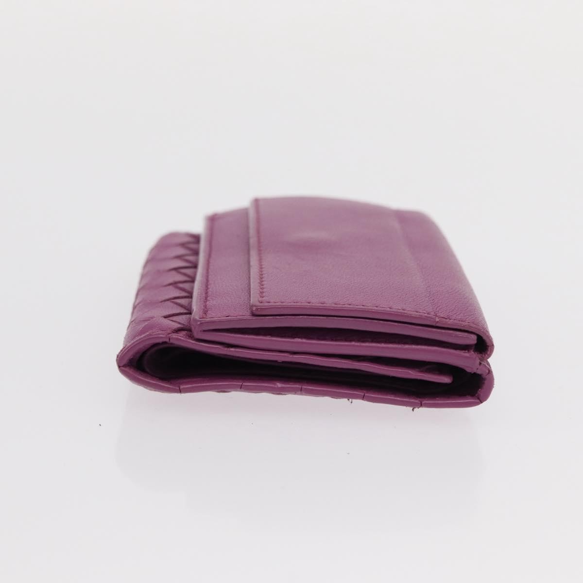 Bottega Veneta Trifold Wallet Intrecciato Leather, PURPLE, LEATHER, Wallets