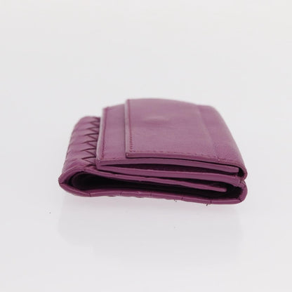Bottega Veneta Trifold Wallet Intrecciato Leather, PURPLE, LEATHER, Wallets