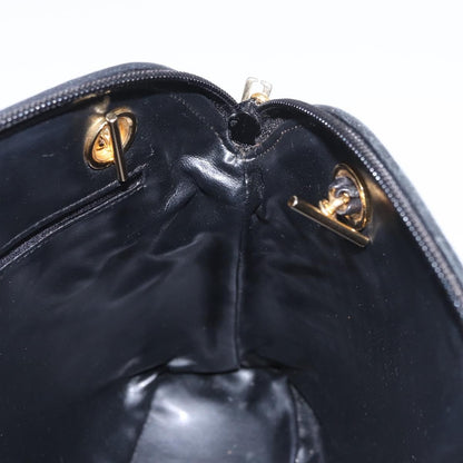 Bally Vintage Chain Shoulder Bag Quilted Leather, Black, Leather, Shoulder Bag