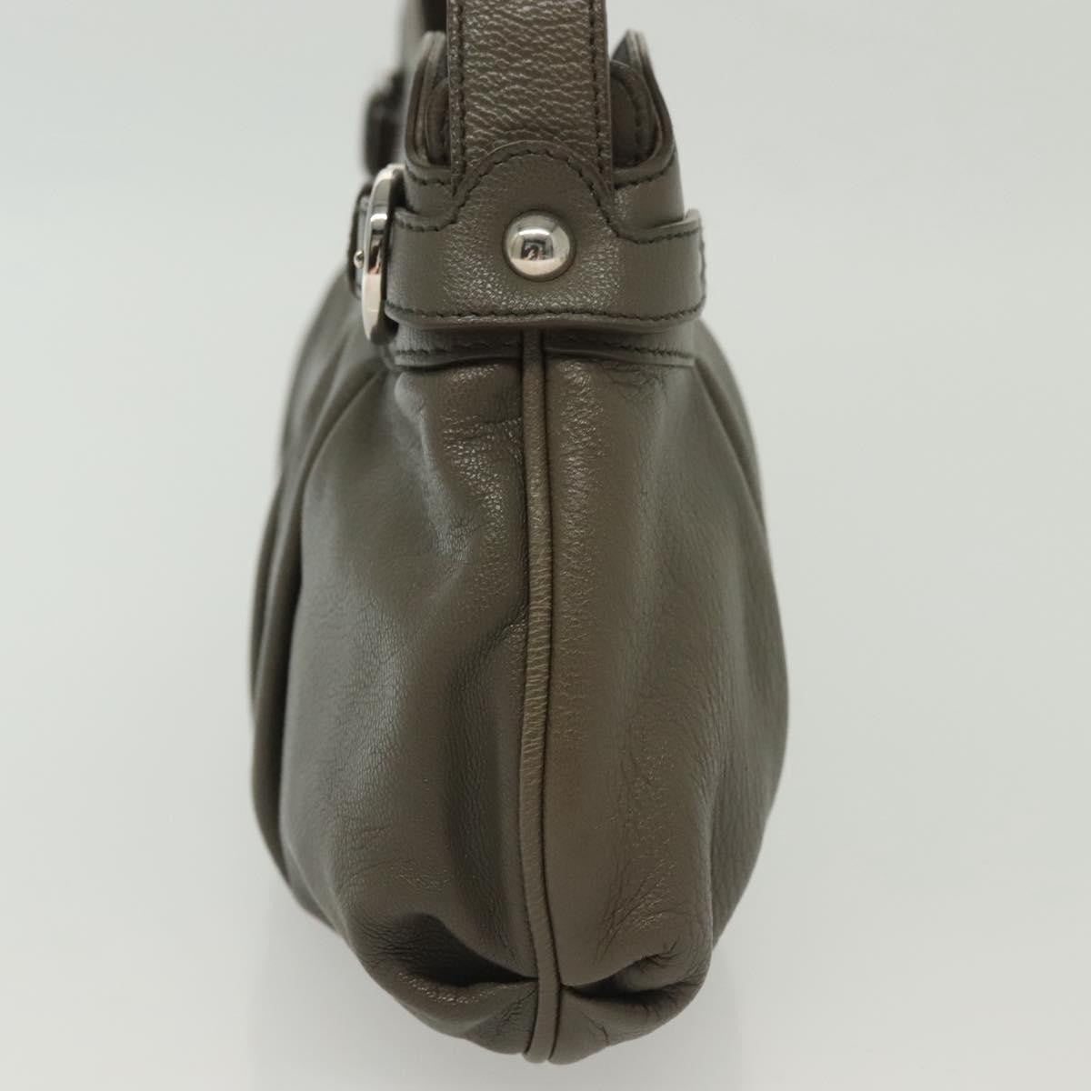 Salvatore Ferragamo Gancini Shoulder Bag Leather, GRAY, LEATHER, Shoulder bag