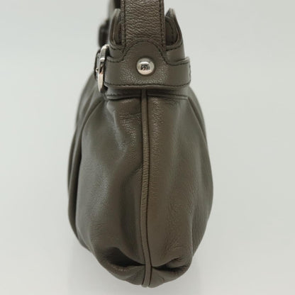 Salvatore Ferragamo Gancini Shoulder Bag Leather, GRAY, LEATHER, Shoulder bag