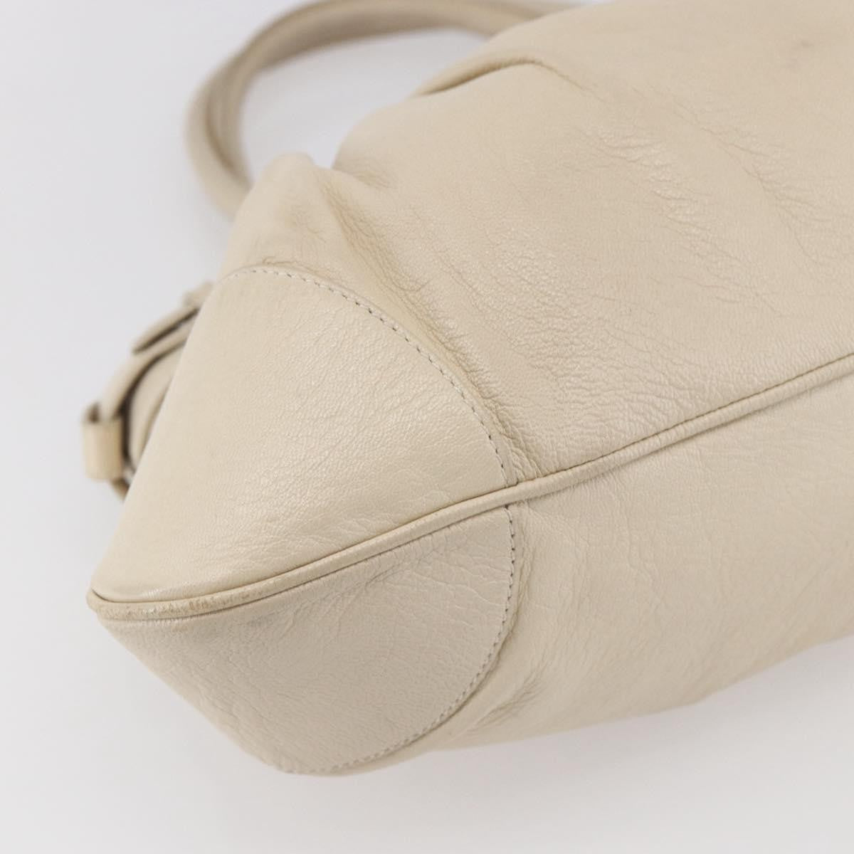 Salvatore Ferragamo Gancini handbag Leather, BEIGE, LEATHER, Handbag