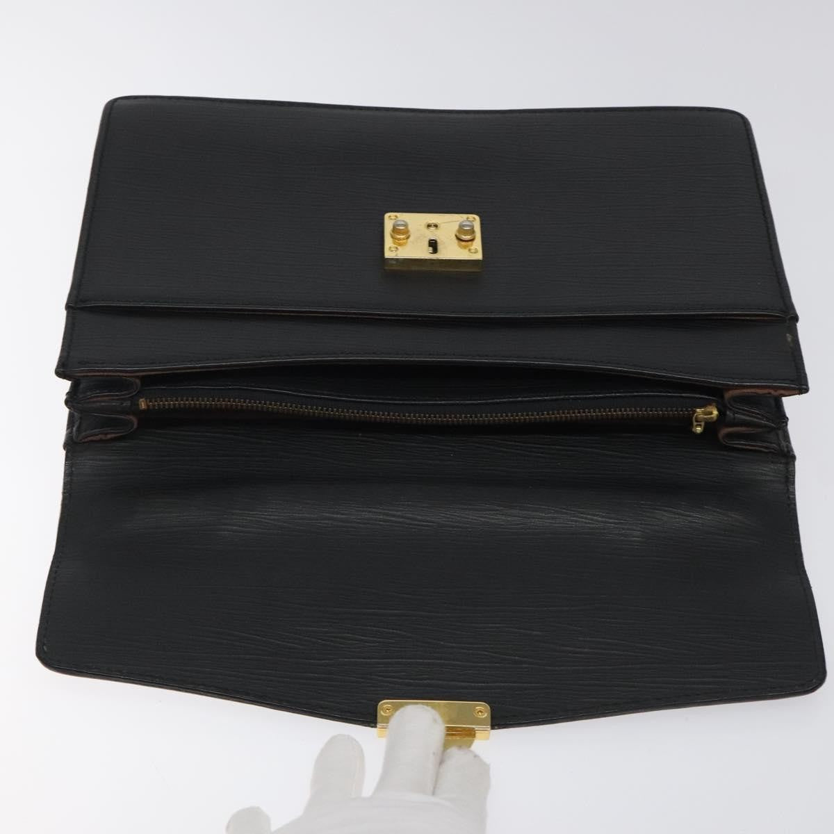 Versace Lock Flap Briefcase Leather, BLACK, LEATHER, Briefcase