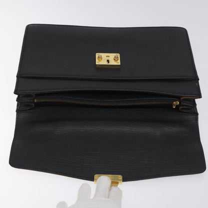 Versace Lock Flap Briefcase Leather, BLACK, LEATHER, Briefcase