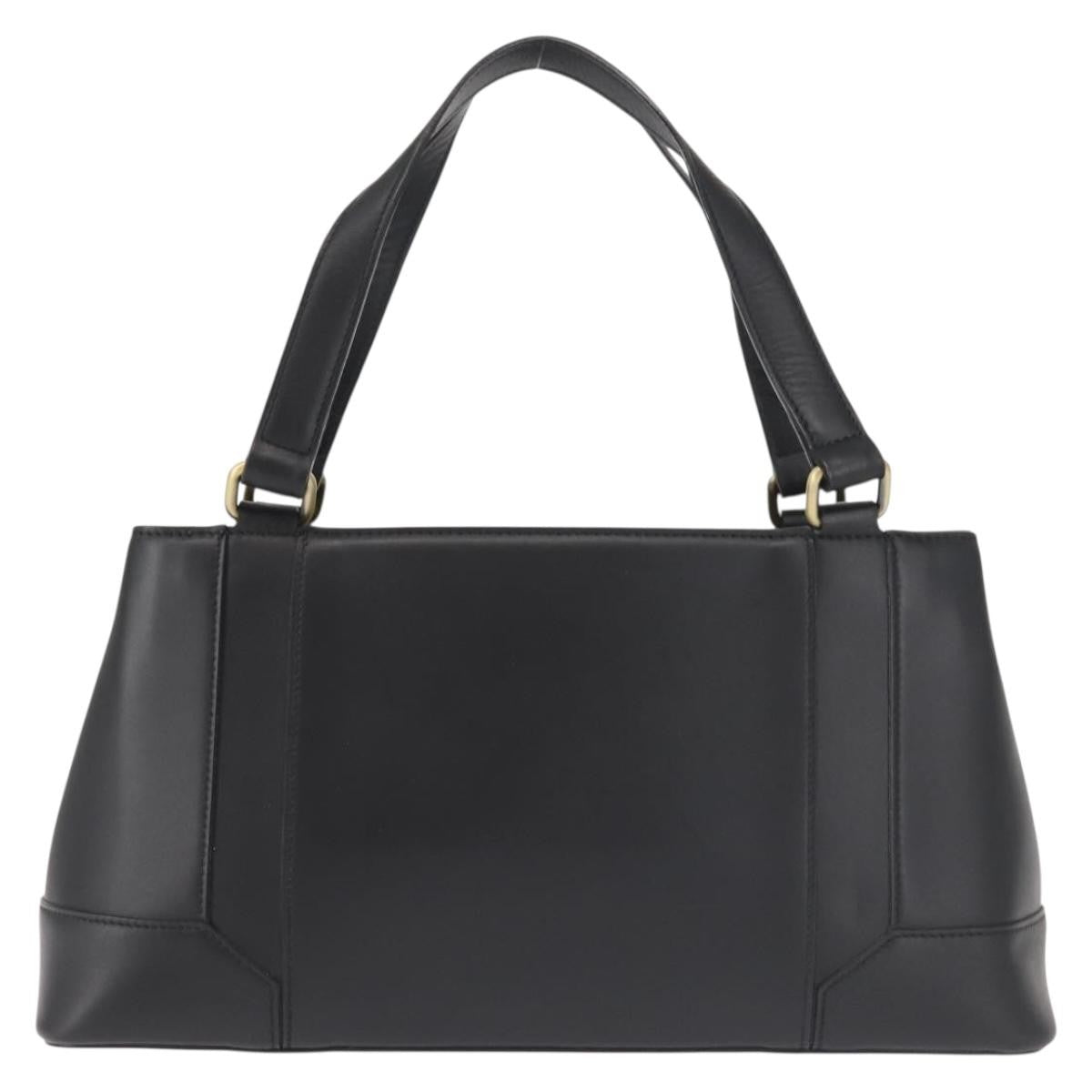 Burberry Vintage Tote Leather, BLACK, LEATHER, Tote bag