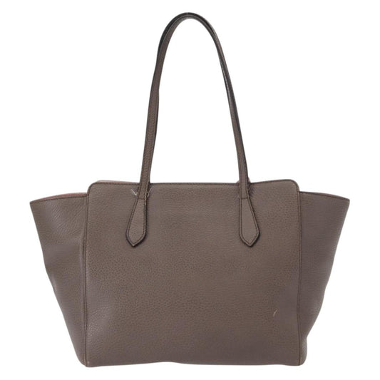 Gucci Swing Tote Leather, GRAY, LEATHER, Tote bag