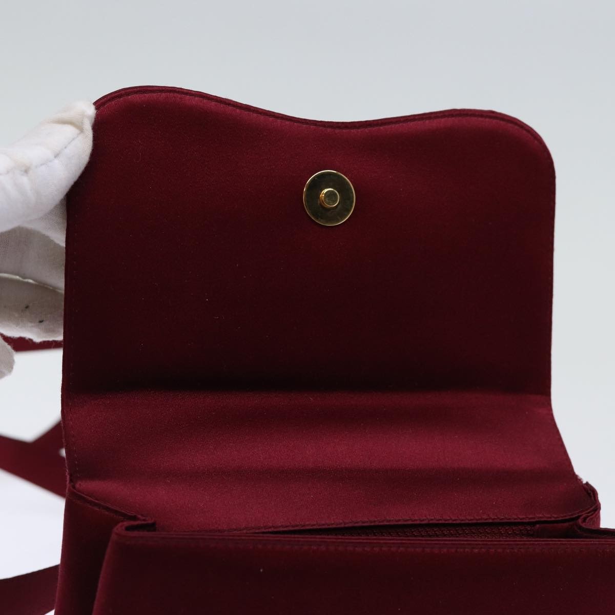 Chanel Flap shoulder Bag Satin, RED, SATIN, Shoulder bag