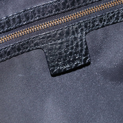 Gucci Interlocking Icon Drawstring Hobo Leather, BLACK, LEATHER, Shoulder bag