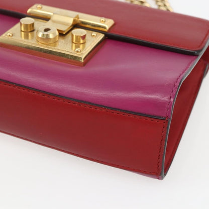 Gucci Padlock Shoulder Bag Leather, RED, LEATHER, Shoulder bag