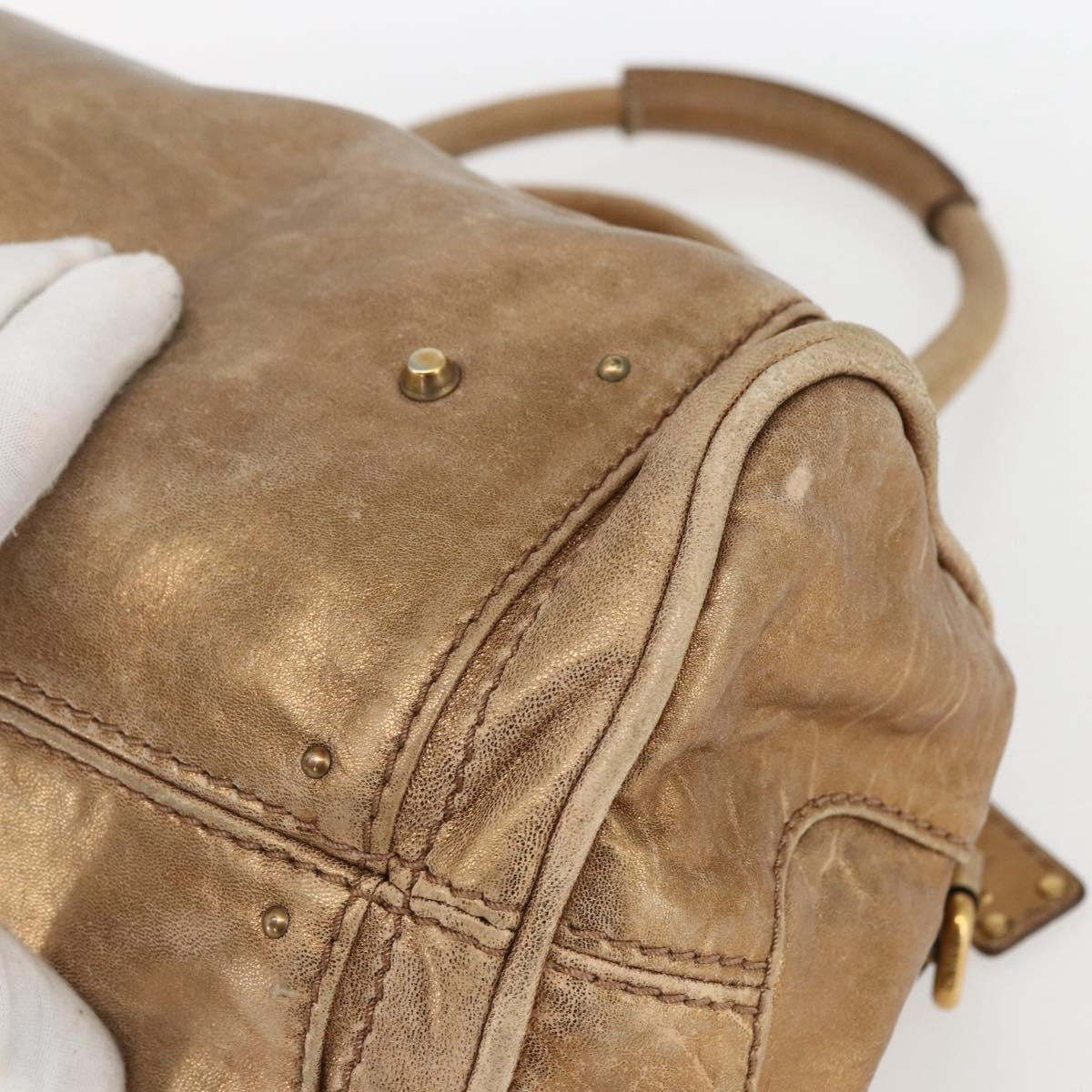 Chloe Pure Paddington Satchel Leather, GOLD, LEATHER, Handbag