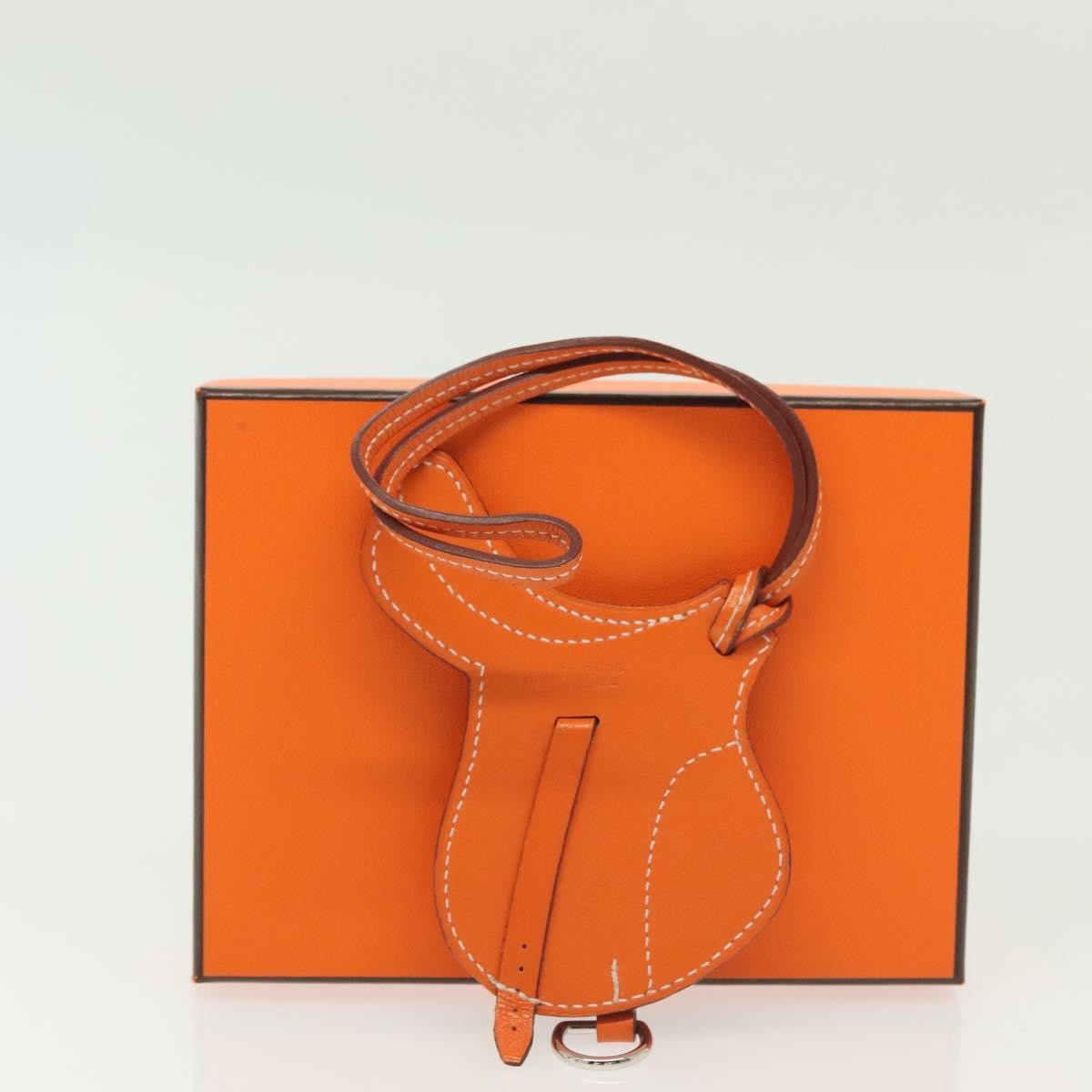Hermes Paddock Selle Bag Charm Leather, BROWN, LEATHER, Charms and Keychains