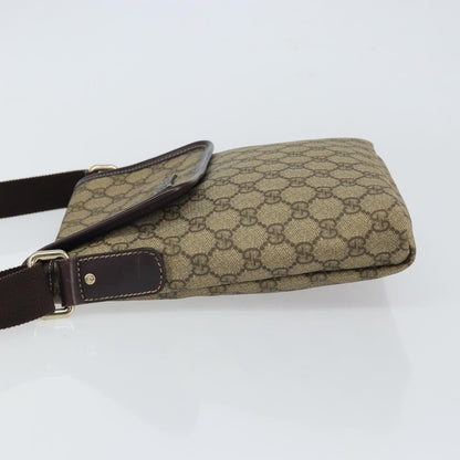 Gucci Flap Messenger GG Coated Canvas, BEIGE, PVC, Shoulder bag