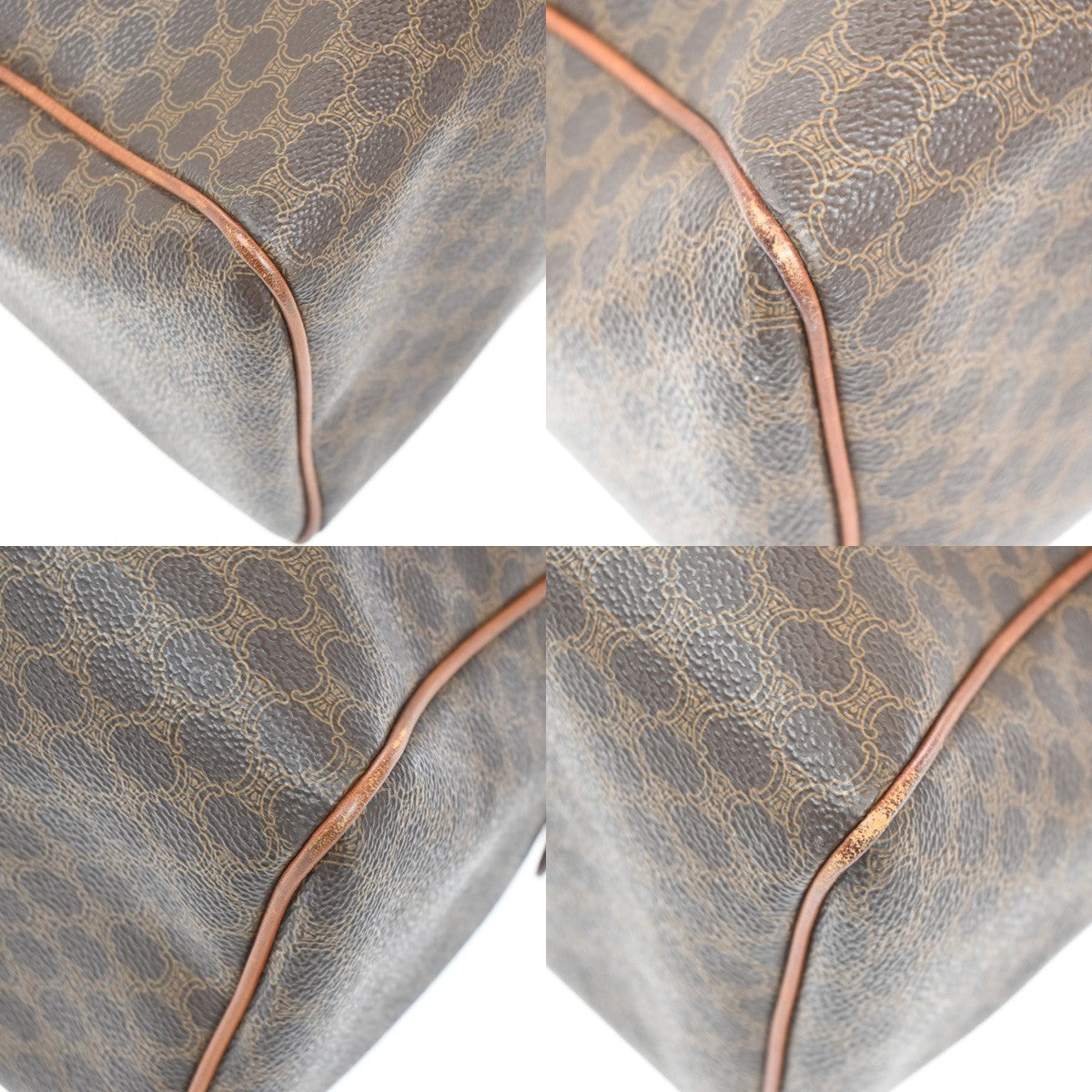 Celine Macadam Handbag Macadam with leather, BROWN, PVC, Handbag