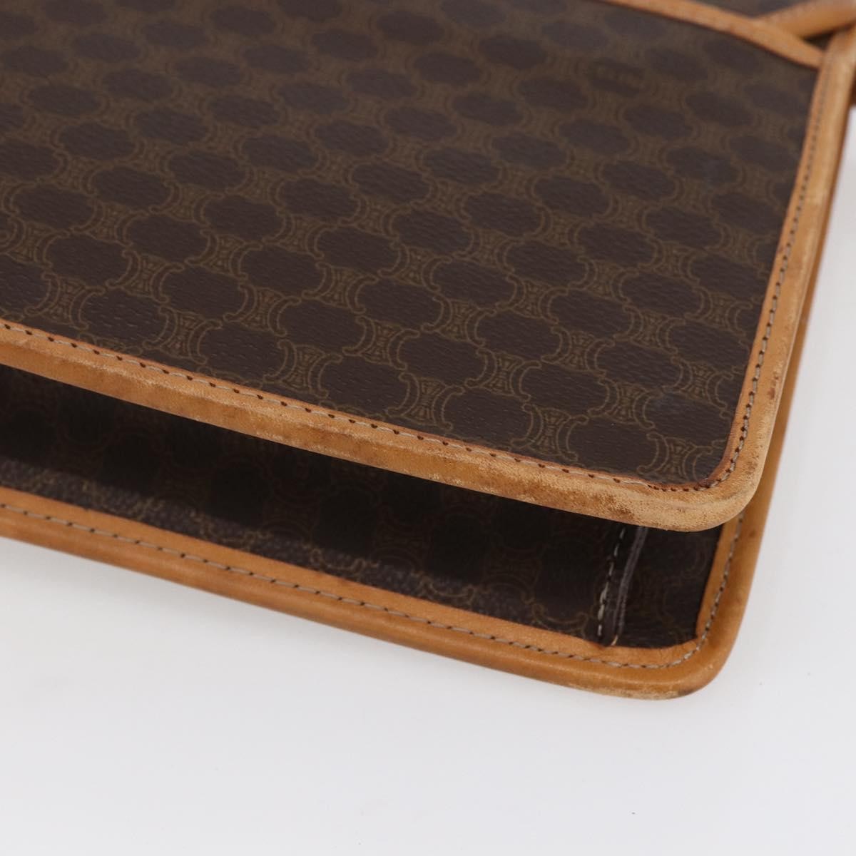 Celine Vintage Macadam Shoulder Bag Canvas and Leather, BROWN, CANVAS, Shoulder bag