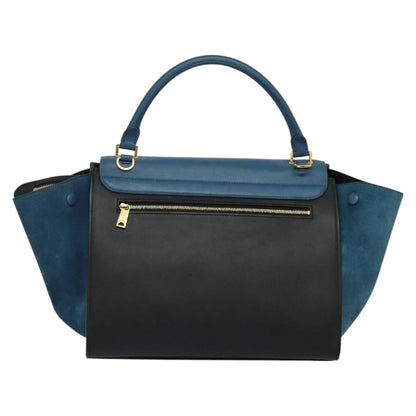 Celine Trapeze Bag Leather, BLUE, LEATHER, Handbag