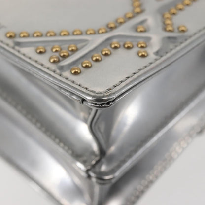 Christian Dior Ultra Matte Diorama Vertical Clutch on Chain Studded Leather, SILVER, PATENT_LEATHER, Clutche & pouche