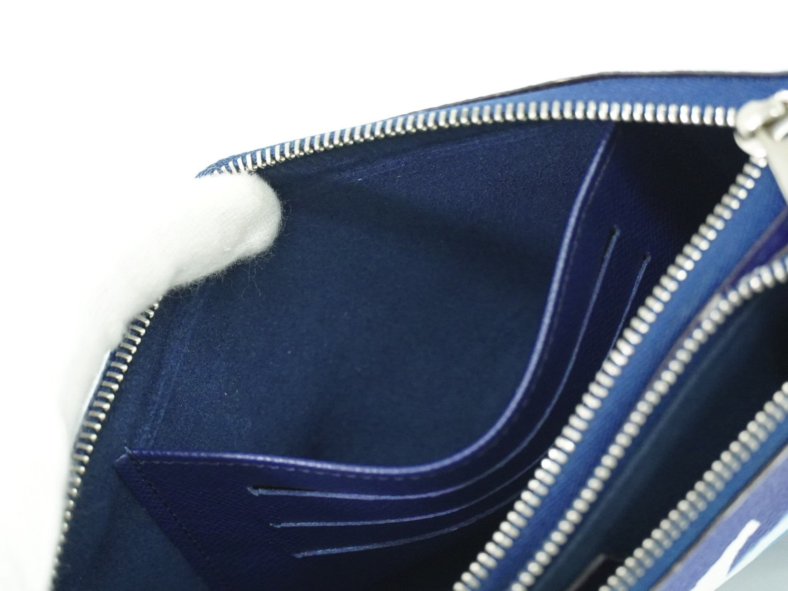 Louis Vuitton Double Zip Pochette Limited Edition Escale Monogram Giant, BLUE, CANVAS, Shoulder bag