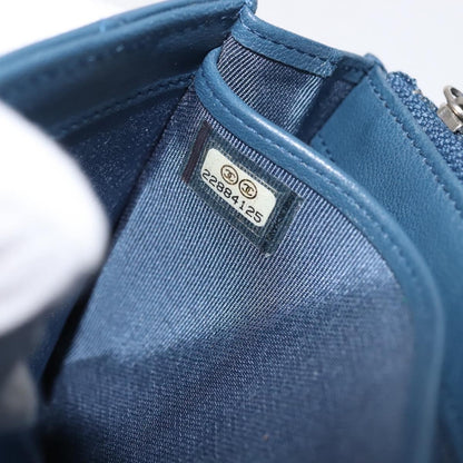 Chanel CC Gusset Classic Flap Wallet Quilted Lambskin, NAVY, LEATHER, Wallets