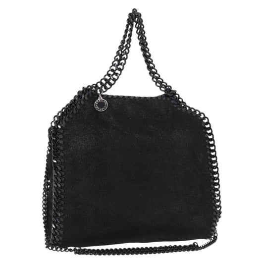 Stella McCartney Falabella Fold Over Bag Shaggy Deer, BLACK, POLYESTER, Shoulder bag