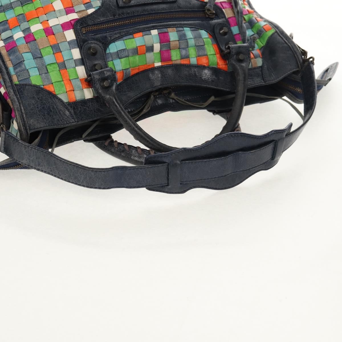 Balenciaga City Classic Studs Bag Woven Crocodile Embossed Leather, MULTICOLOUR, LEATHER, Handbag