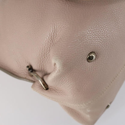 Salvatore Ferragamo Gancini Shoulder Bag Leather, BEIGE, LEATHER, Shoulder bag