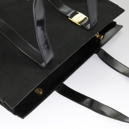 Salvatore Ferragamo Vala tote Canvas, BLACK, CANVAS, Tote bag