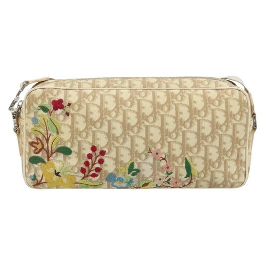 Christian Dior Vintage Crossbody Bag Embroidered Diorissimo Canvas, Beige, Canvas, Shoulder Bag