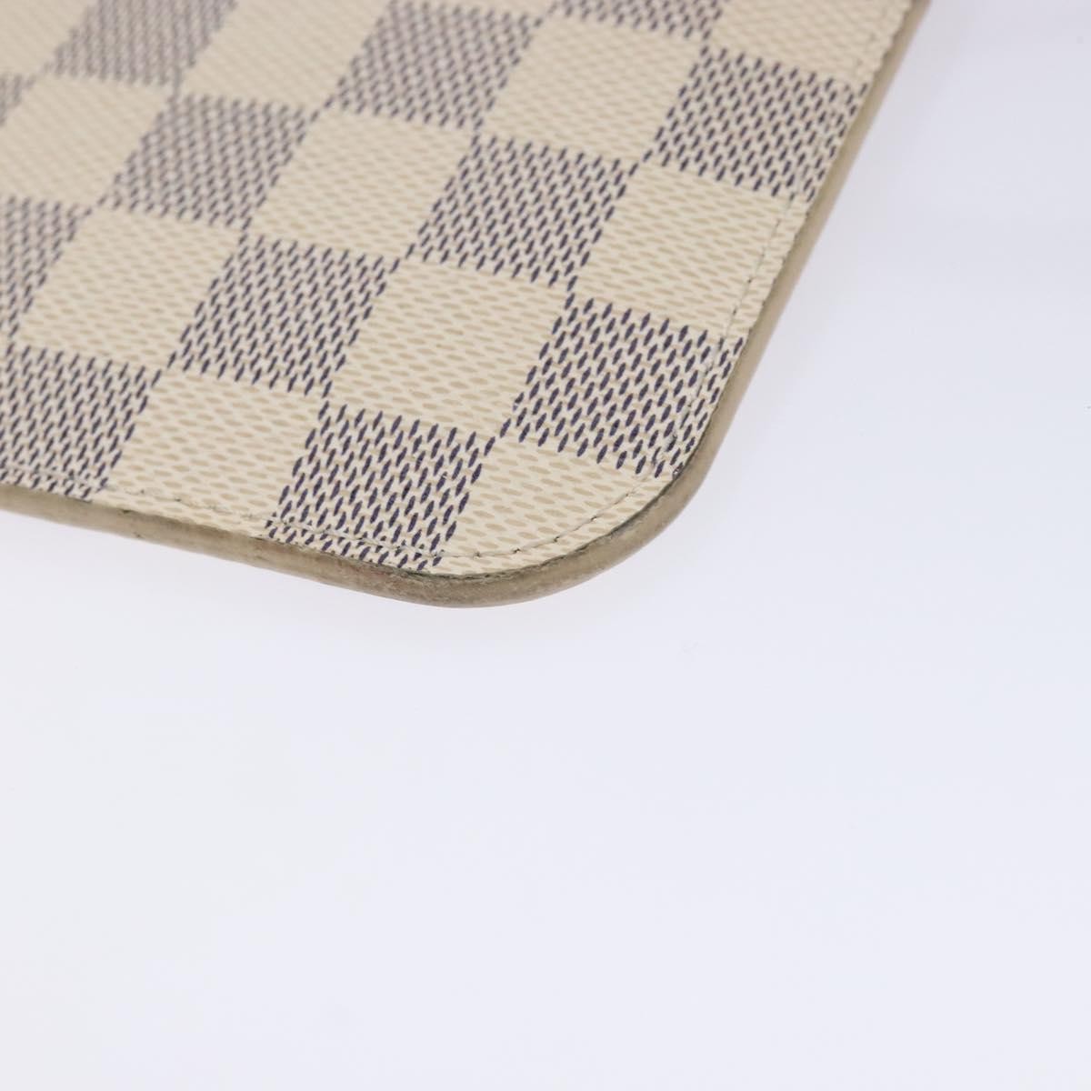 Louis Vuitton Neverfull Pochette Damier, WHITE, CANVAS, Clutche & pouche