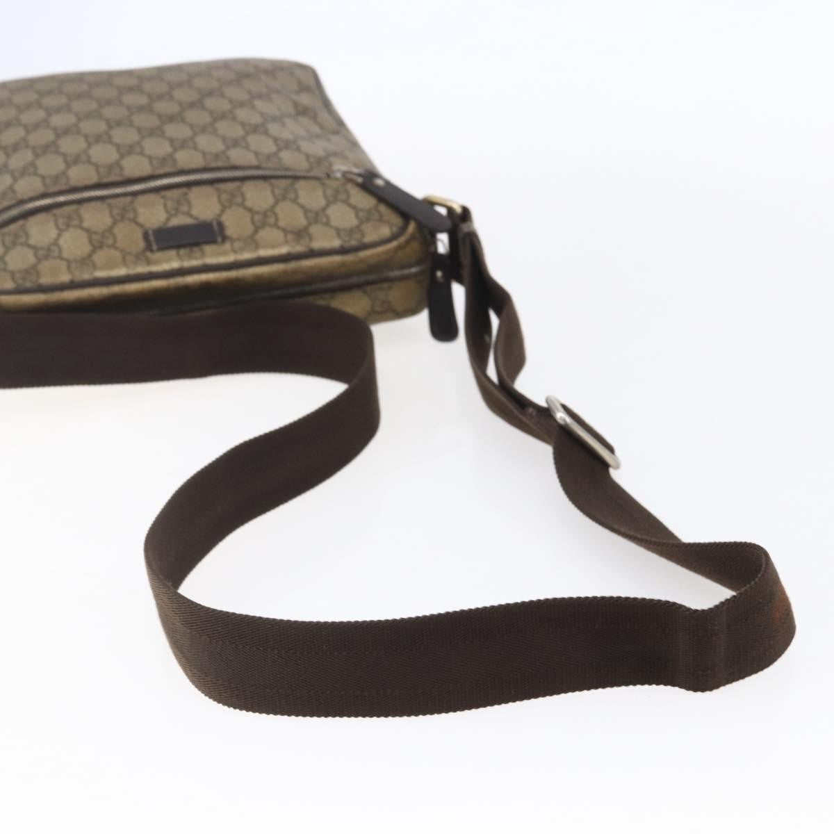 Gucci Front Zip Messenger GG Coated Canvas, BROWN, CANVAS, Shoulder bag
