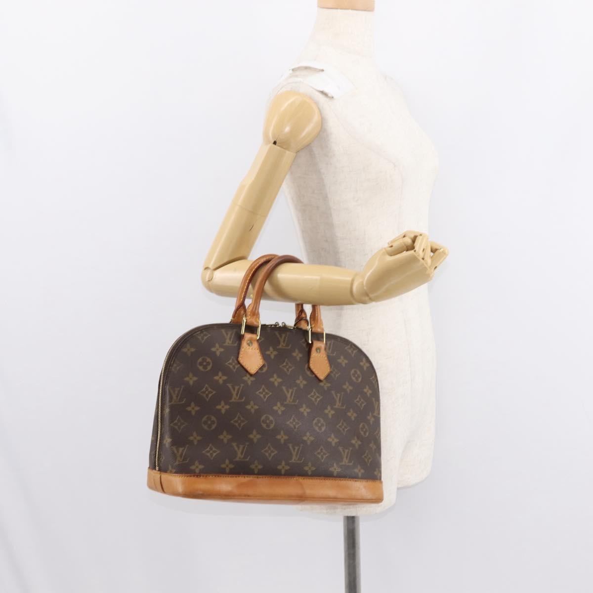 Louis Vuitton Alma Handbag Monogram Canvas, BROWN, CANVAS, Handbag