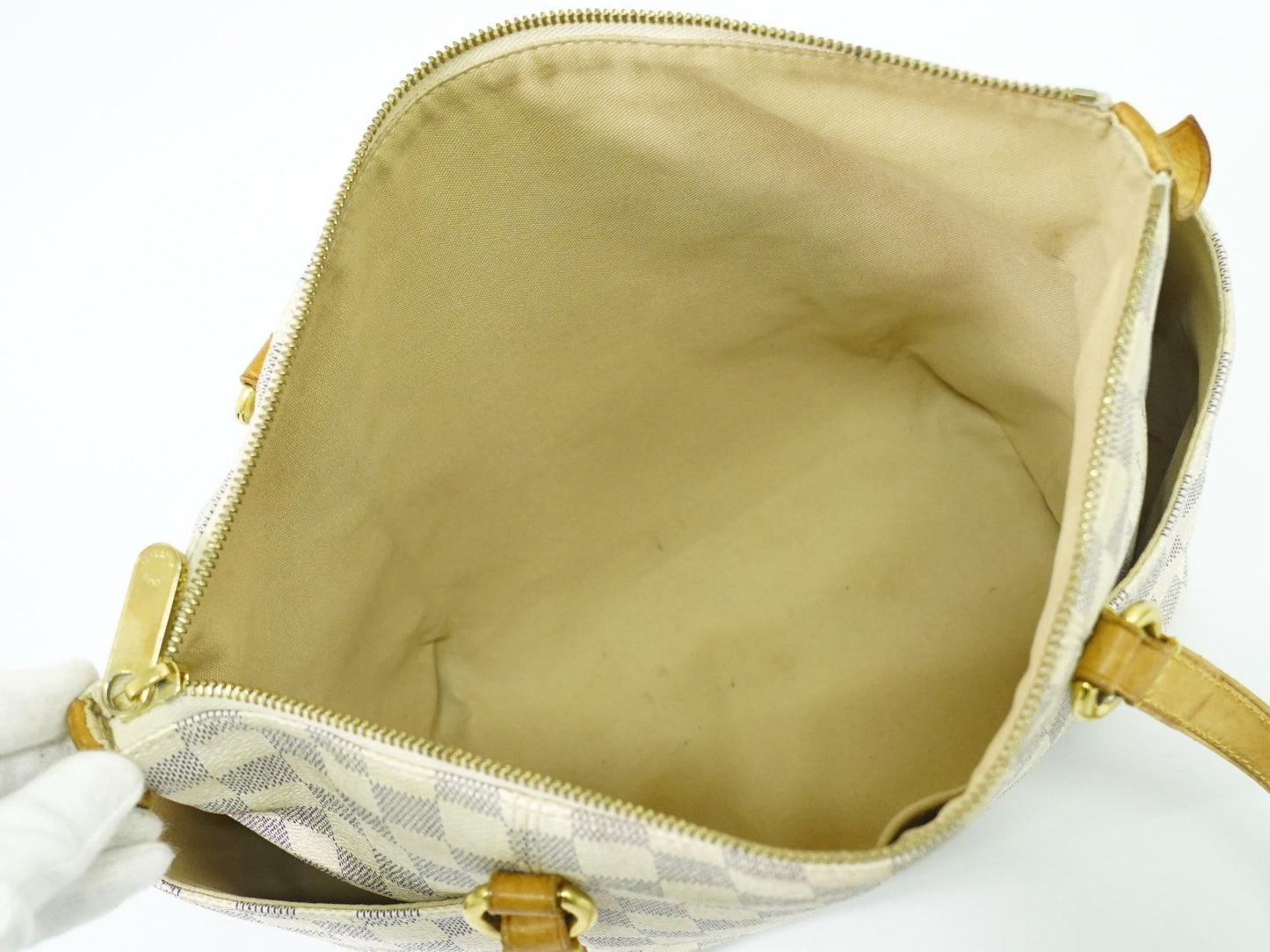 Louis Vuitton Totally Handbag Damier azur, WHITE, CANVAS, Tote bag