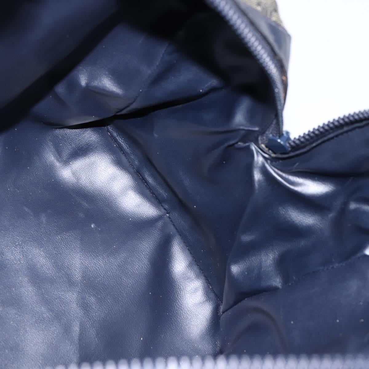 Celine Vintage Boston Bag Macadam Coated Canvas, NAVY, CANVAS, Handbag