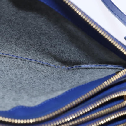 Celine Trio Crossbody Bag Leather, BLUE, LEATHER, Crossbody bag