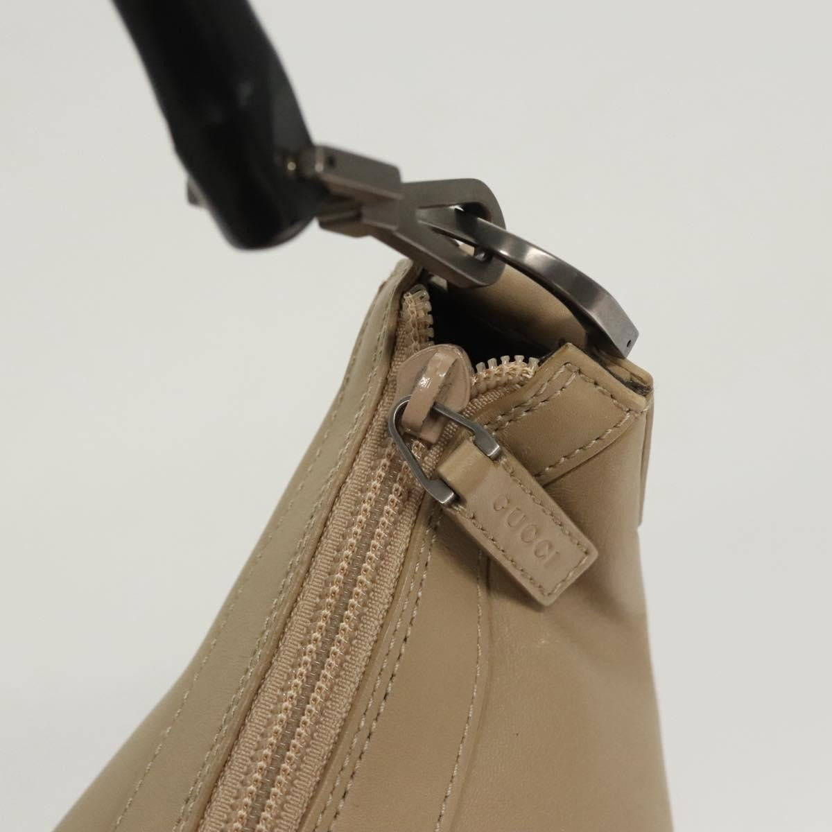 Gucci Vintage Bamboo Shoulder Bag Leather, BEIGE, LEATHER, Shoulder bag
