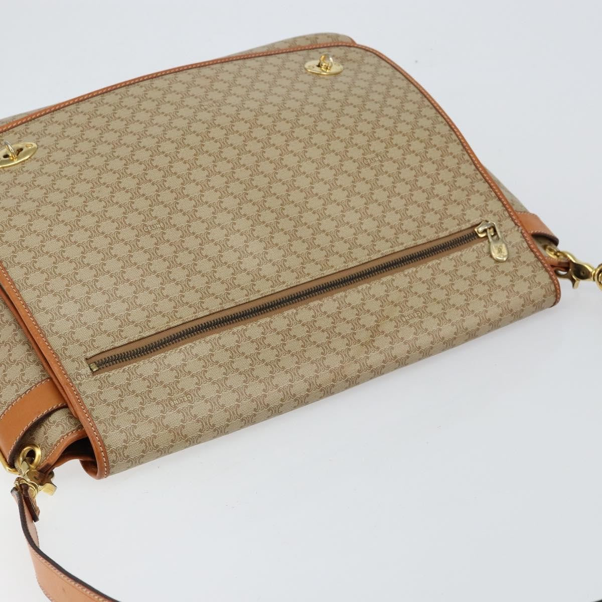 Celine Macadam Shoulder Bag PVC Leather, BEIGE, CANVAS, Shoulder bag