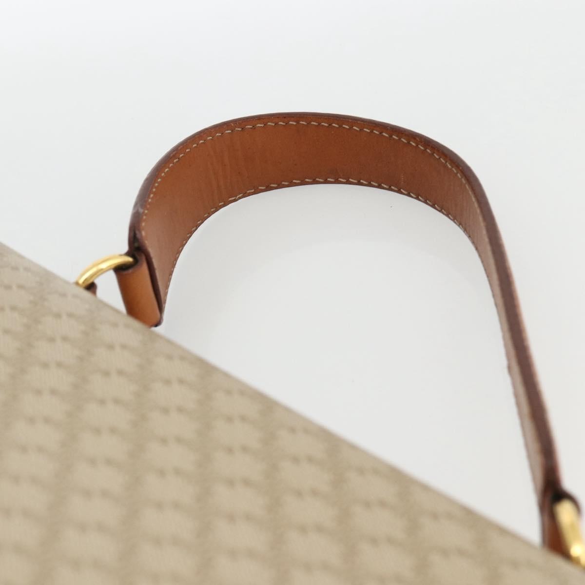 Celine Vintage Macadam Handbag Canvas and Leather, Beige, Canvas, Handbag