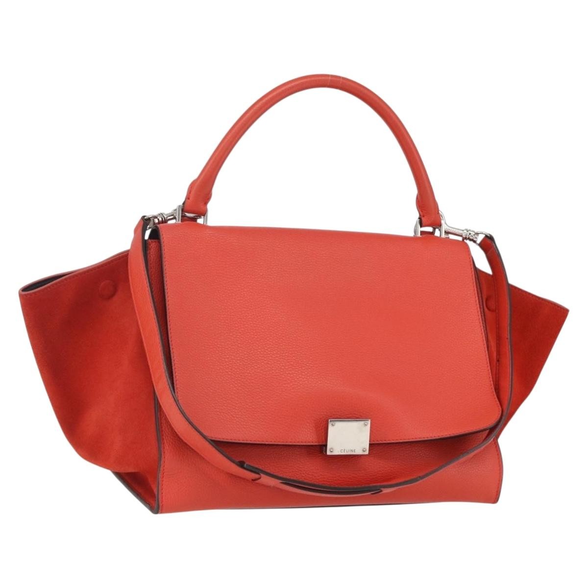 Celine Trapeze Bag Leather, RED, LEATHER, Handbag