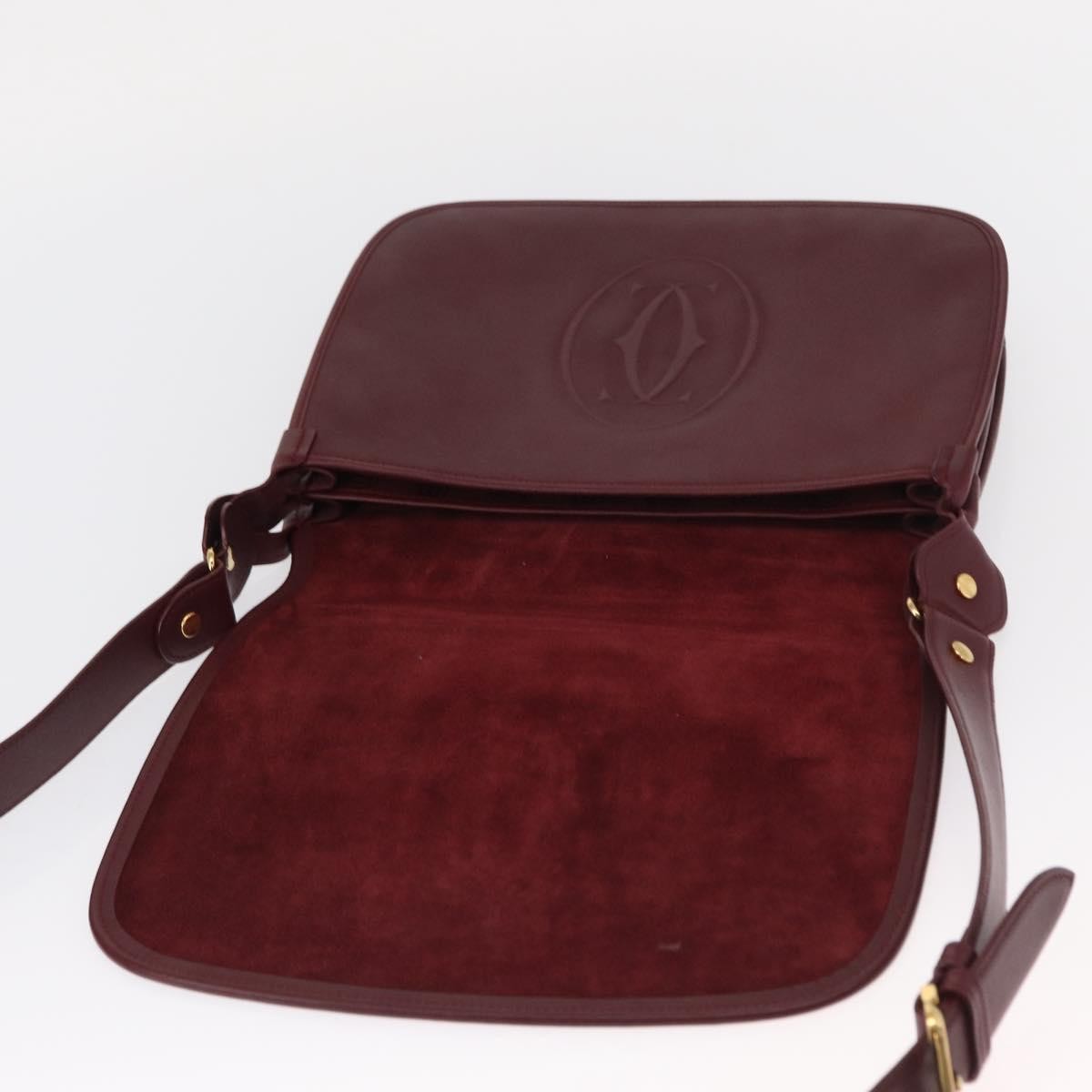 cartier Must de Cartier Shoulder Bag Leather, BURGUNDY, LEATHER, Shoulder bag