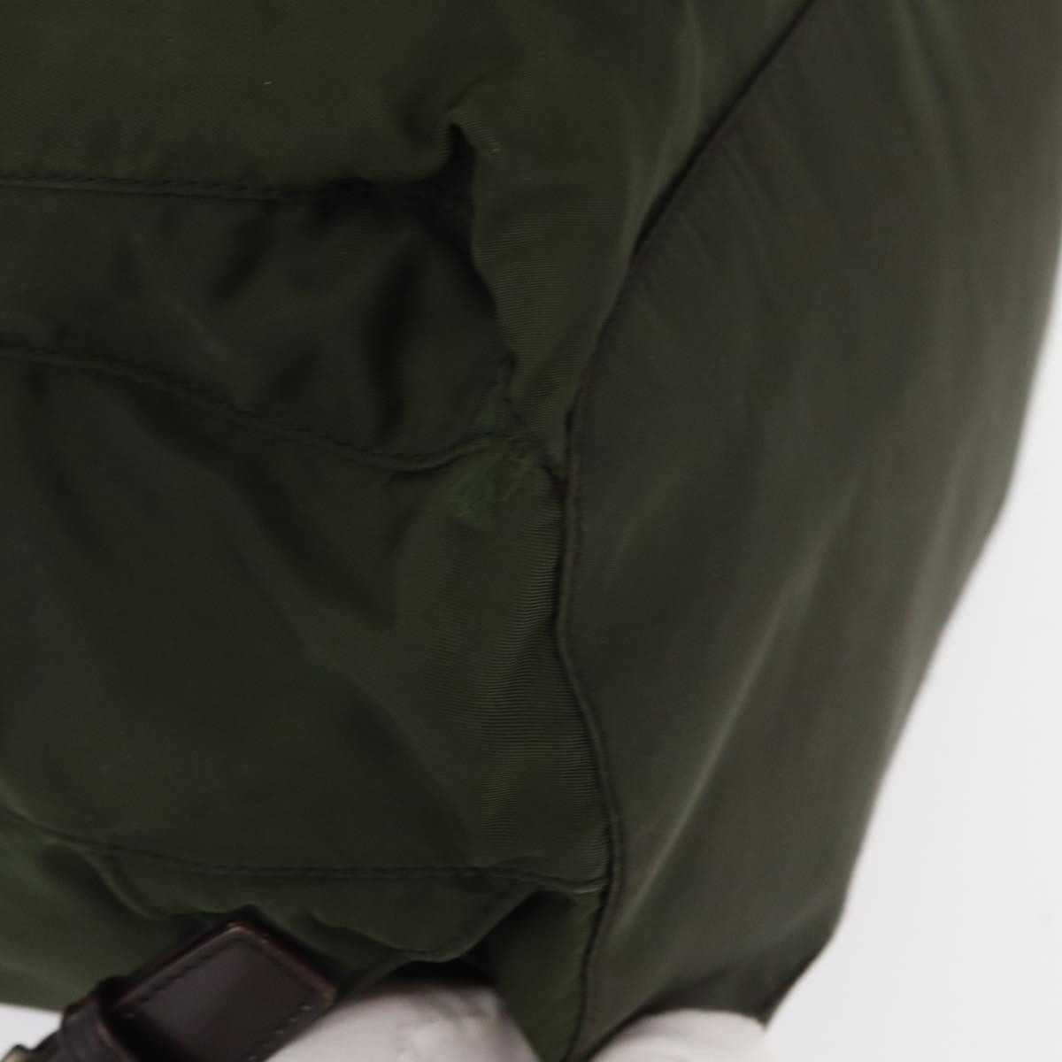 Prada Vela Double Front Pocket Backpack Tessuto with Saffiano Leather, KHAKI, NYLON, Backpack