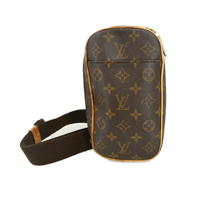 Louis Vuitton Pochette Gange Monogram Canvas, BROWN, CANVAS, Clutche & pouche