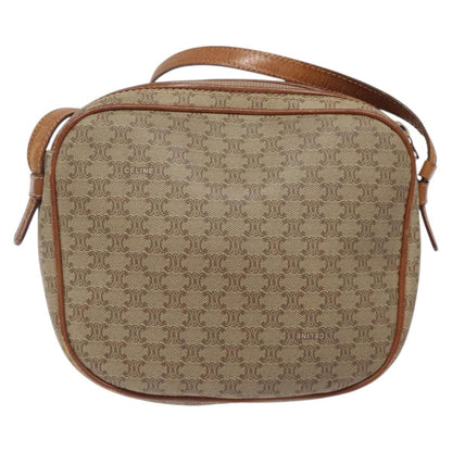 Celine Macadam Shoulder Bag PVC Leather, BEIGE, CANVAS, Shoulder bag