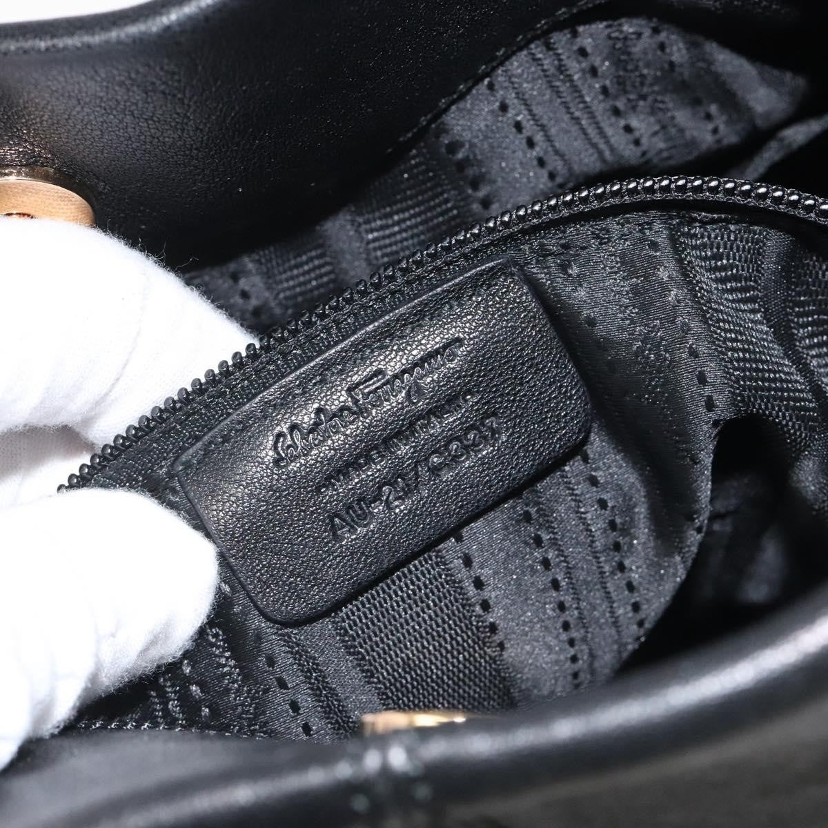 Salvatore Ferragamo Miss Vara Giusy Hobo Leather, BLACK, LEATHER, Shoulder bag